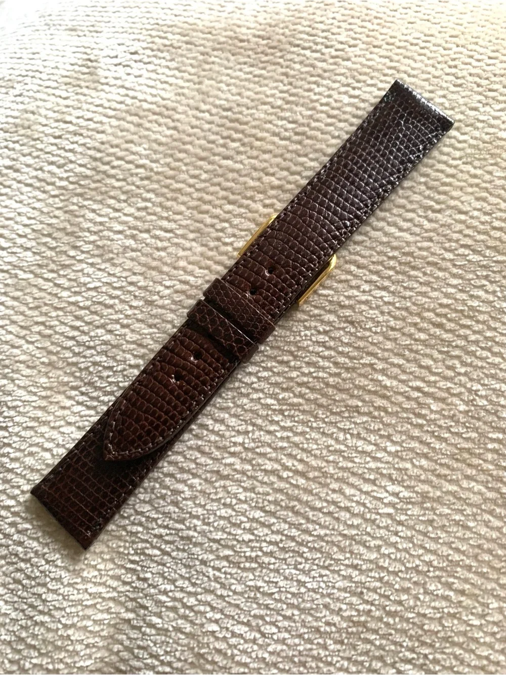 Men’s 18mm Regular Brown Genuine Lizard Skin 2 Piece Watch Strap Band